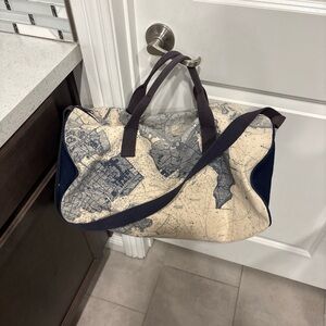 US Vintage Naval Navy Aviation Map Print Canvas Duffel Bag